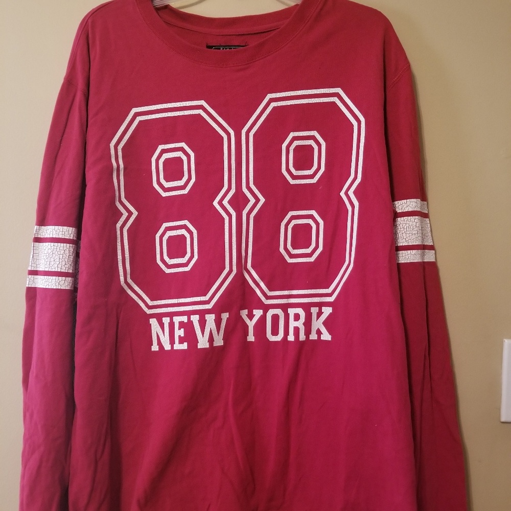 Men's red long sleeve tee